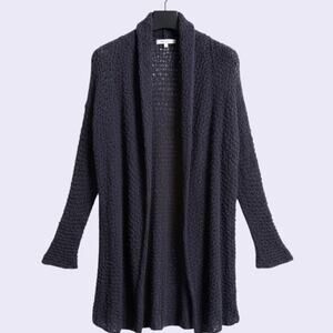 Zara Cardigan Women Size M Purple Open Front Open Weave Duster Draped Streetwear